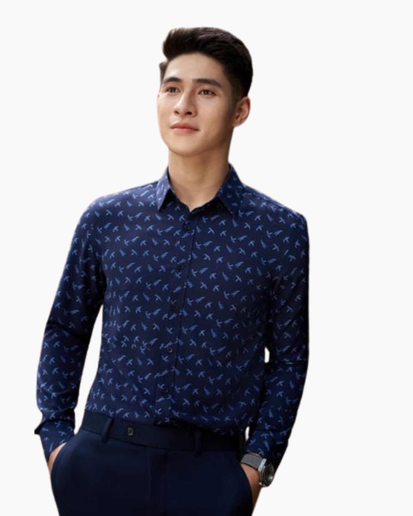  Áo Sơ Mi Tím Than Sáng Dài Tay Giữ Phom Tốt 7SMDH002TTS 