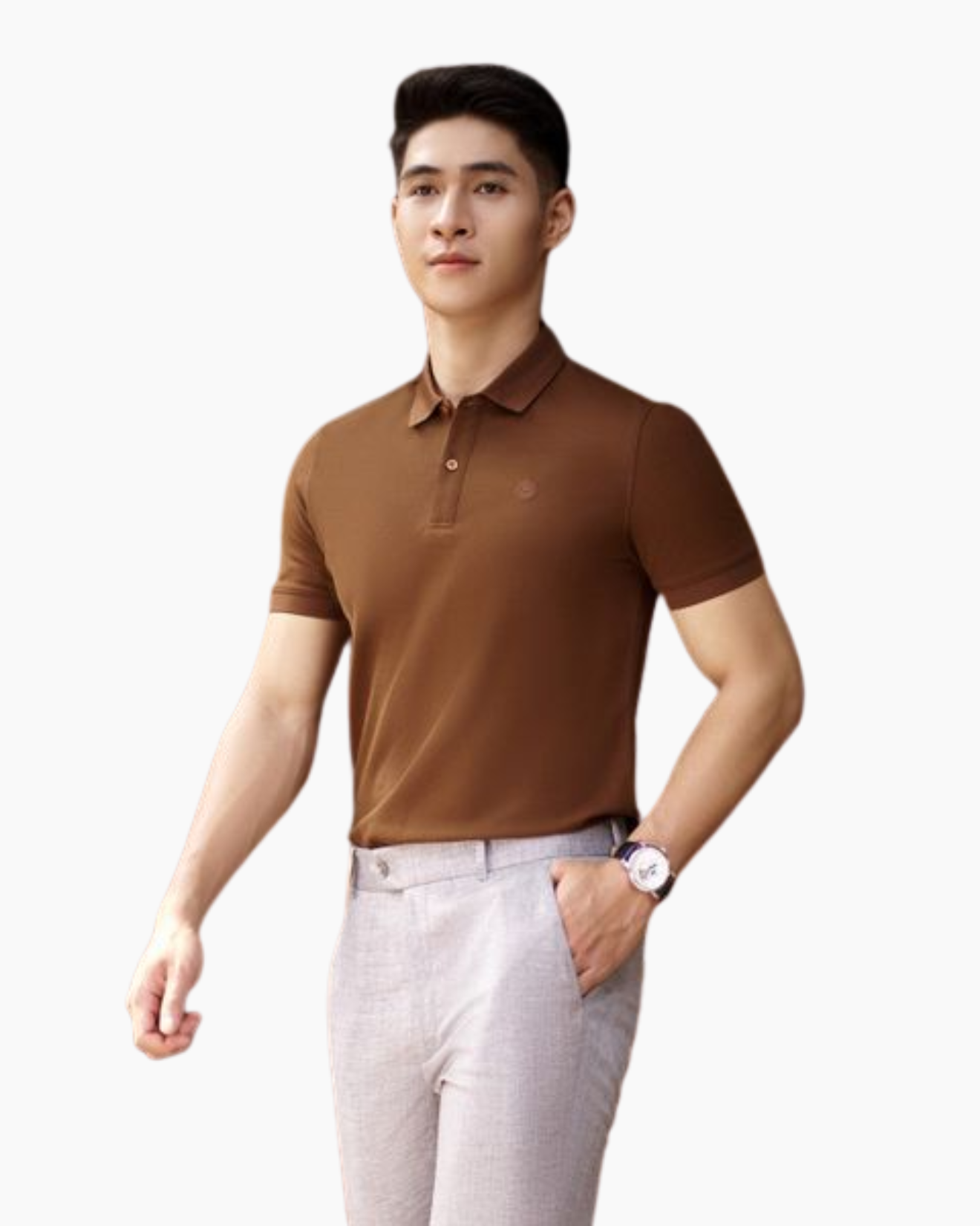  Áo Polo Nâu Cơ Bản Thấm Hút Mồ Hôi Tốt 7APCB002NAU 