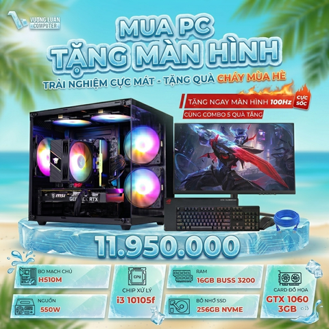 PC VLC_69 (I3 10105F | 16GB | GTX 1060 3GB | 256GB | H510M)