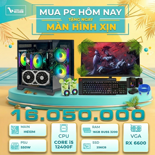PC VLC_TM063 (I5 12400F  | 16GB | RX 6600M 8GB | 256GB | H610M-HDV)