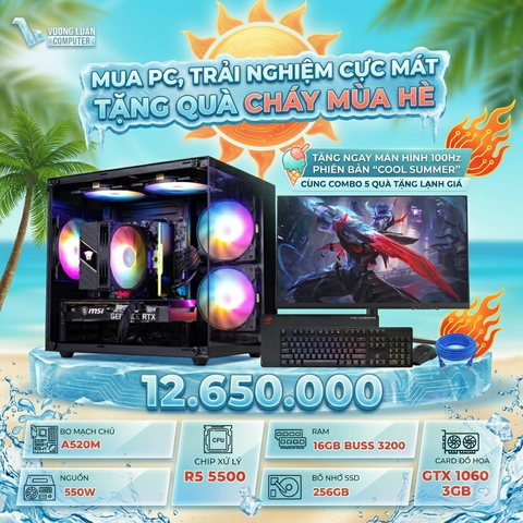 PC VLC_70 (R5 5500 | 16GB | GTX 1060 3GB | 256GB | A520M)