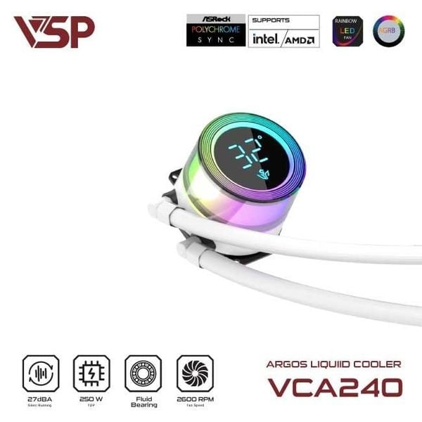 Tản nhiệt nước VSP Argos Liquid Cooler VCA-240 Trắng