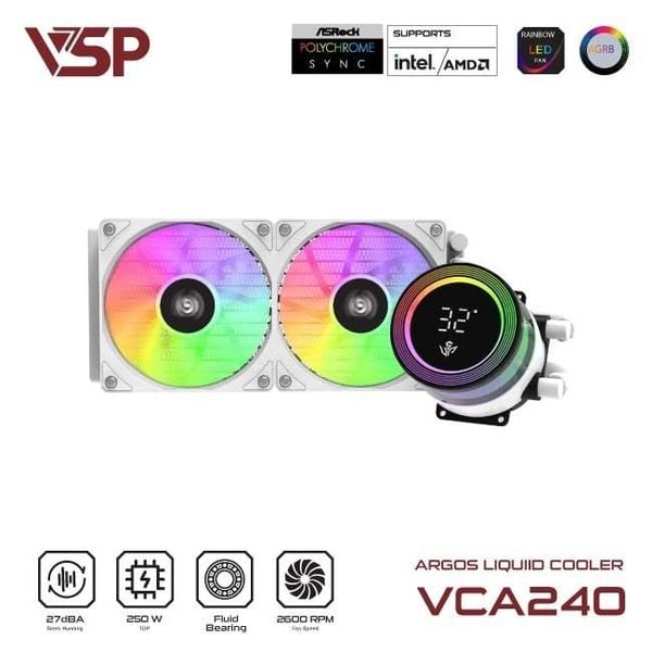Tản nhiệt nước VSP Argos Liquid Cooler VCA-240 Trắng