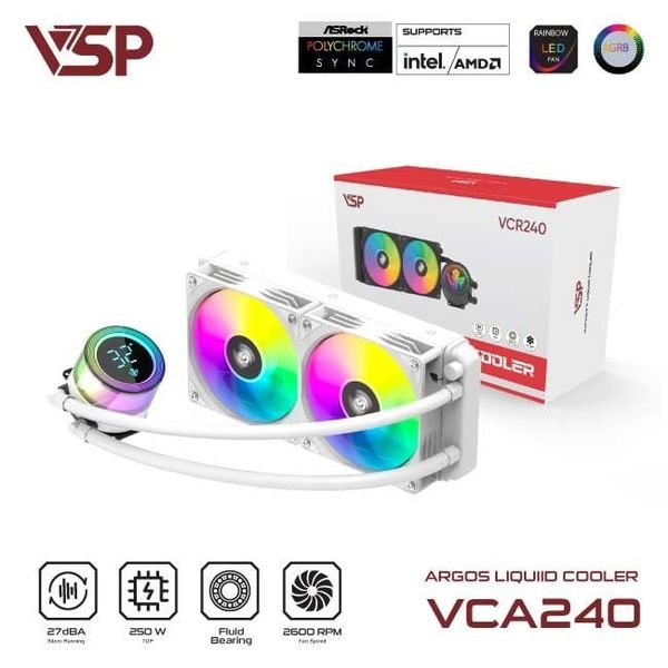 Tản nhiệt nước VSP Argos Liquid Cooler VCA-240 Trắng