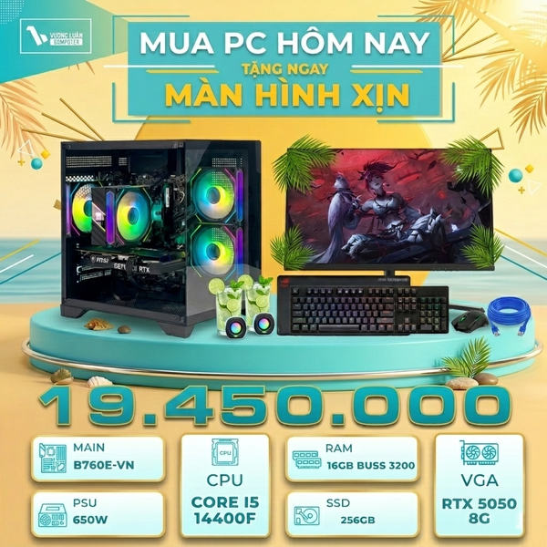 PC VLC_TM065 (I5 14400F  | 16GB | RTX 5050 8GB | 256GB | B760E-VN)