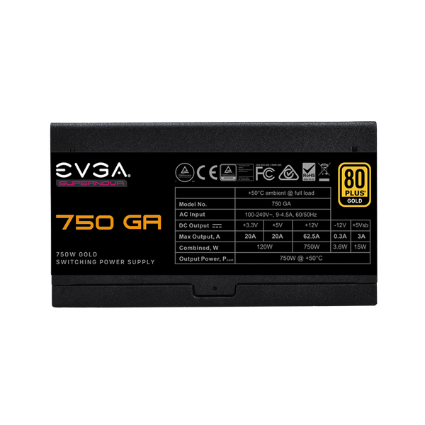 Nguồn EVGA SuperNova 750W GA - 80 Plus Gold 750W - Full Modular
