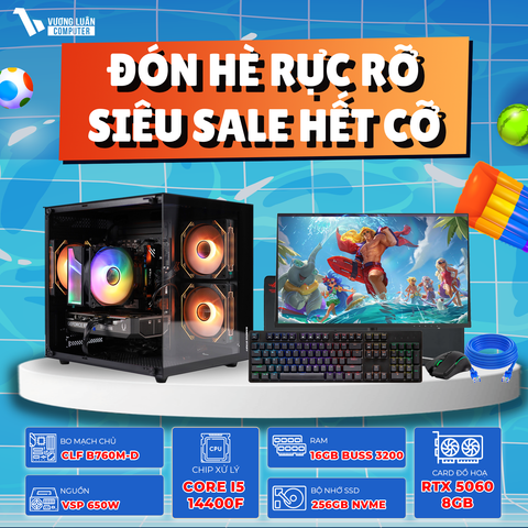 PC VLC_TM50 (I5 14400F | 16GB | RTX 5060 8GB | 256GB | B760M-D V20)