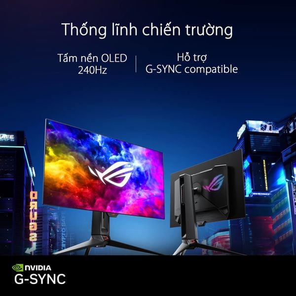 Màn Hình Gaming ASUS ROG Swift OLED PG27AQDM (26.5 inch - 2K - OLED - 240Hz - 0.03ms - FreeSync - GSync - HDR10)