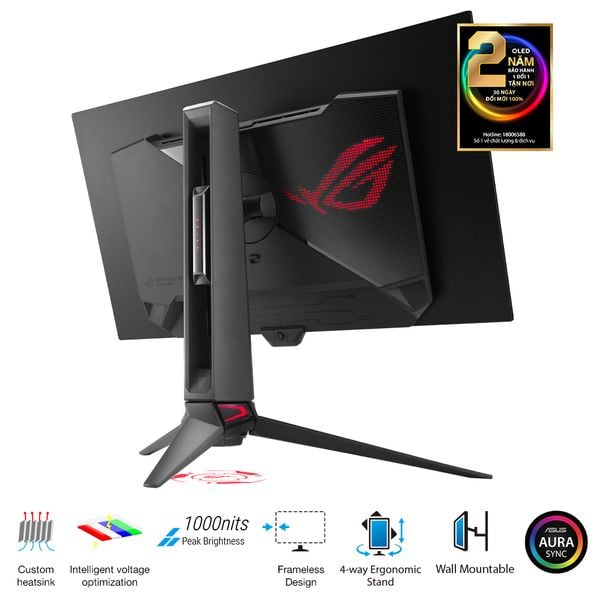 Màn Hình Gaming ASUS ROG Swift OLED PG27AQDM (26.5 inch - 2K - OLED - 240Hz - 0.03ms - FreeSync - GSync - HDR10)