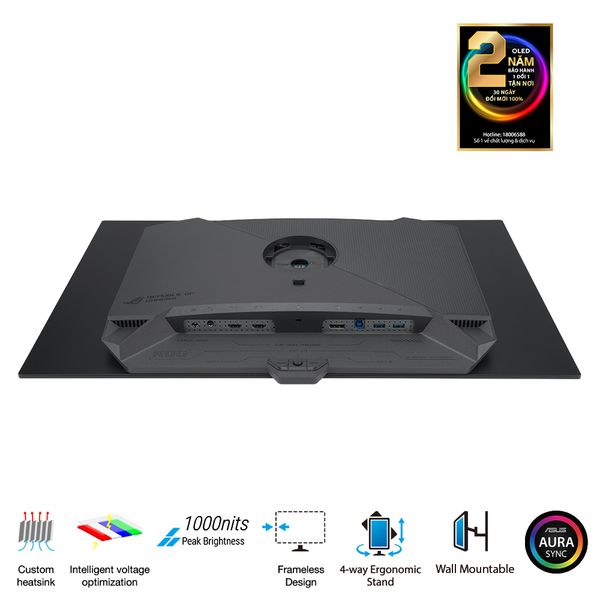 Màn Hình Gaming ASUS ROG Swift OLED PG27AQDM (26.5 inch - 2K - OLED - 240Hz - 0.03ms - FreeSync - GSync - HDR10)
