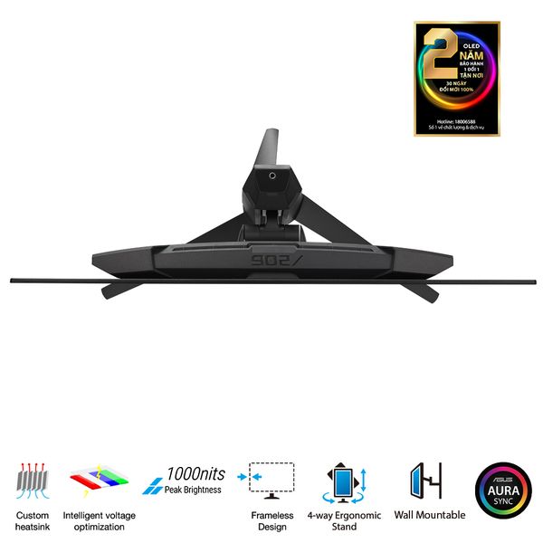 Màn Hình Gaming ASUS ROG Swift OLED PG27AQDM (26.5 inch - 2K - OLED - 240Hz - 0.03ms - FreeSync - GSync - HDR10)