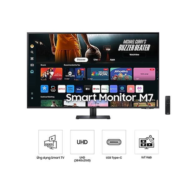 Màn Hình thông minh SAMSUNG M7 M70D LS43DM702UEXXV (43 inch - VA - 4K - 4ms - 60Hz)