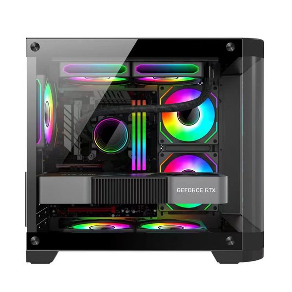 Vỏ Case Máy Tính KENOO ESPORT MK400 ( MATX, Case Bể Cá, Kính Cong)