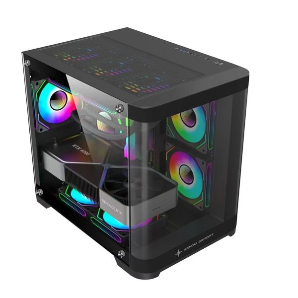 Vỏ Case Máy Tính KENOO ESPORT MK400 ( MATX, Case Bể Cá, Kính Cong)