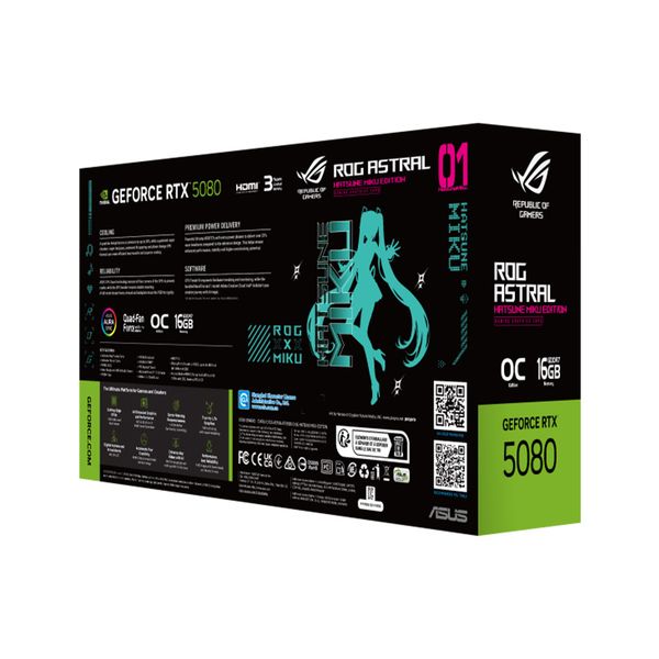 VGA Asus ROG ASTRAL GEFORCE RTX 5080 O16G Hatsune Miku Edition