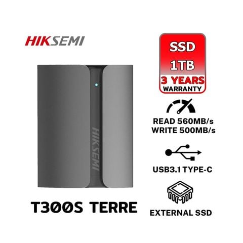 Ổ SSD Di Động PSSD SHIELD T300S 1TB HS-ESSD-T300S HIKSEMI dùng cho máy tính (Màu xám)