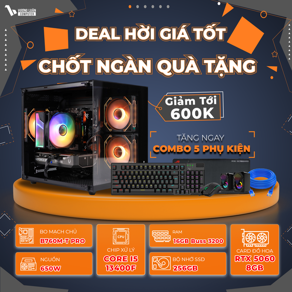PC VLC_GM29 (I5 13400F | 16GB | RTX 5060 8GB | 256GB | B760M-T PRO)