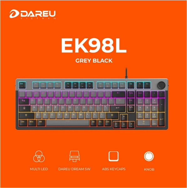 Bàn phím cơ DareU EK98L Grey Black DareU Dream switch