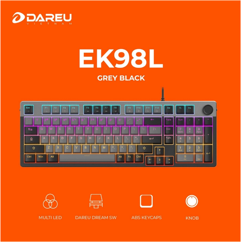 Bàn phím cơ DareU EK98L Grey Black DareU Dream switch