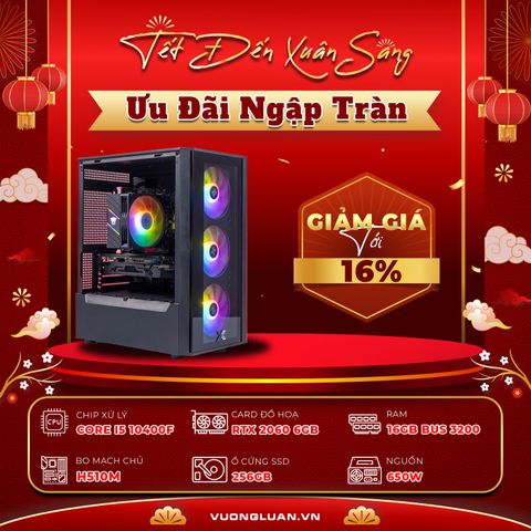 PC VLC GM020  (I5 10400F | 16GB | RTX 2060 6GB | 256GB | H510M)