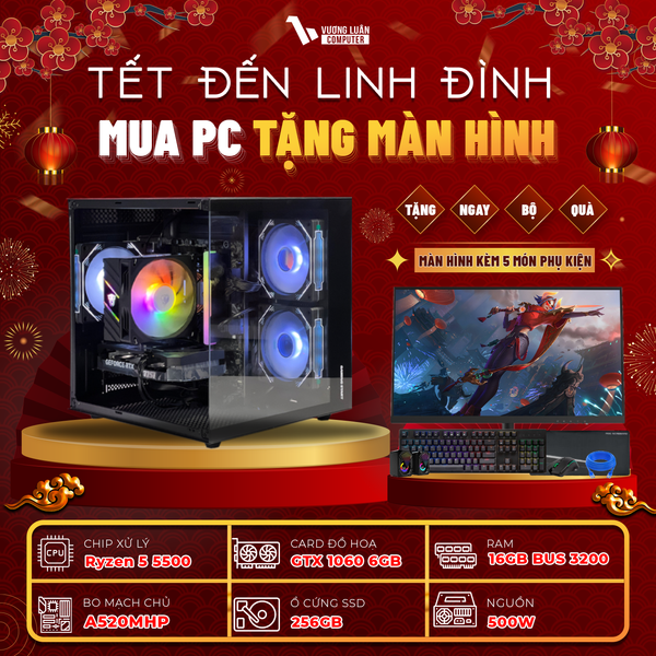 PC VLC_TM029 (RYZEN 5 5500 | 16GB | GTX 1060 6GB | 256GB | A520MHP)