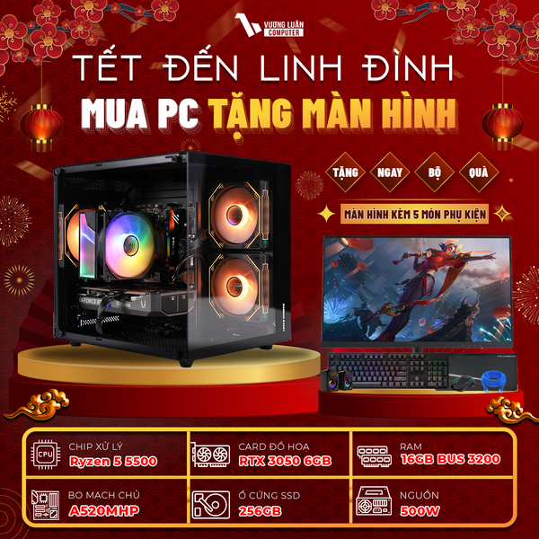 PC VLC_TM030 (RYZEN 5 5500 | 16GB | RTX 3050 6GB | 256GB | A520MHP)