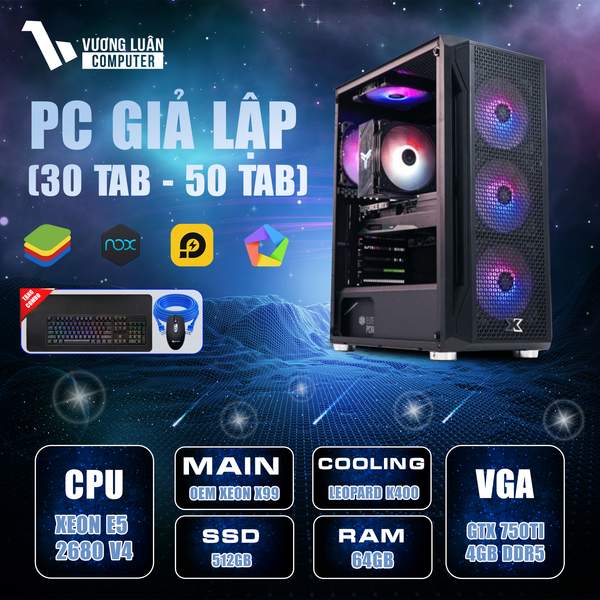 PC VLC XEON001 (E5 2680V4 |  64GB | GTX 750Ti 4GB | 512GB | X99-D4 )