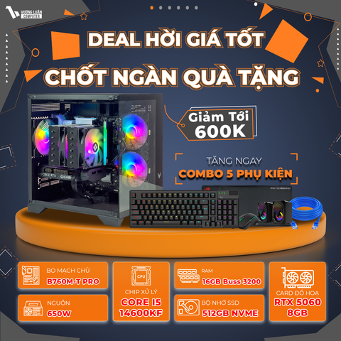 PC VLC_ (I5 14600KF | 16GB | RTX 5060 8GB | 512GB | B760M-PRO RS WIFI)