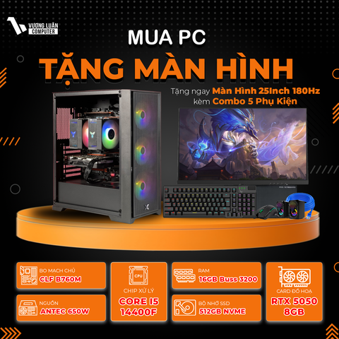 PC VLC_TM041 (I5 14400F | 16GB | RTX 5050 8GB | 512GB | B760M-DDR4)