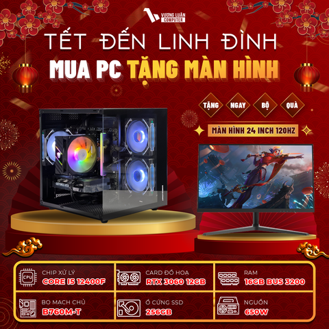 PC VLC_TM019 (I5 12400F | 16GB | RTX 3060 12GB | 256GB | B760M-T)
