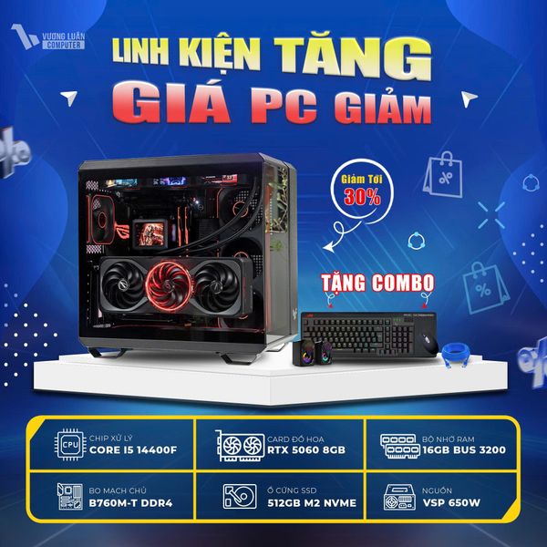 PC VLC_DH18 (I5 14400F | 16GB | RTX 5060 8GB | 512GB | B760M-T)