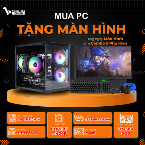 PC VLC_TM034 (I5 11400F | 16GB | RX580 8GB | 256GB | H510M-PLUS)