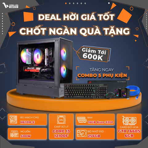 PC VLC_GM030 (I3 12100F | 16GB | GTX 1660S 6GB | 256GB | H610M-E)