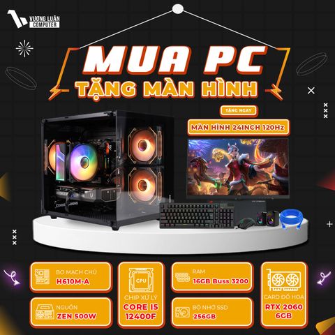 PC VLC_TM53 (I5 12400F | 16GB | RTX 2060 6GB | 256GB | H610M-A)