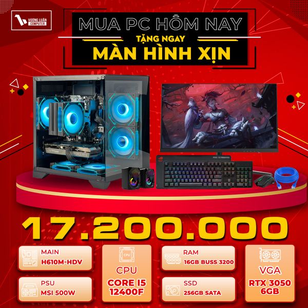 PC VLC_TM064 (I5 12400F  | 16GB | RTX 3050 6GB | 256GB | H610M-HDV)
