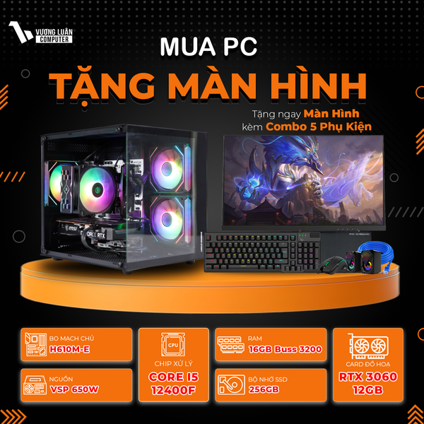 PC VLC_TM43 (I5 12400F | 16GB | RTX 3060 12GB | 256GB | H610M-E)