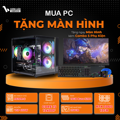 PC VLC_TM43 (I5 12400F | 16GB | RTX 3060 12GB | 256GB | H610M-E)