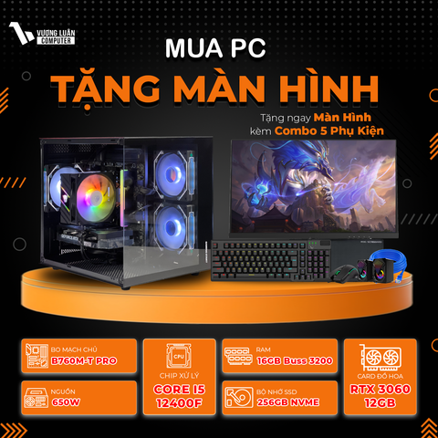 PC VLC_TM019 (I5 12400F | 16GB | RTX 3060 12GB | 256GB | B760M-T)