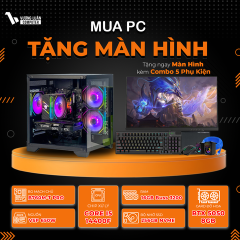 PC VLC_TM025 (I5 14400F | 16GB | 5050 8GB | 256GB | B760M-T)
