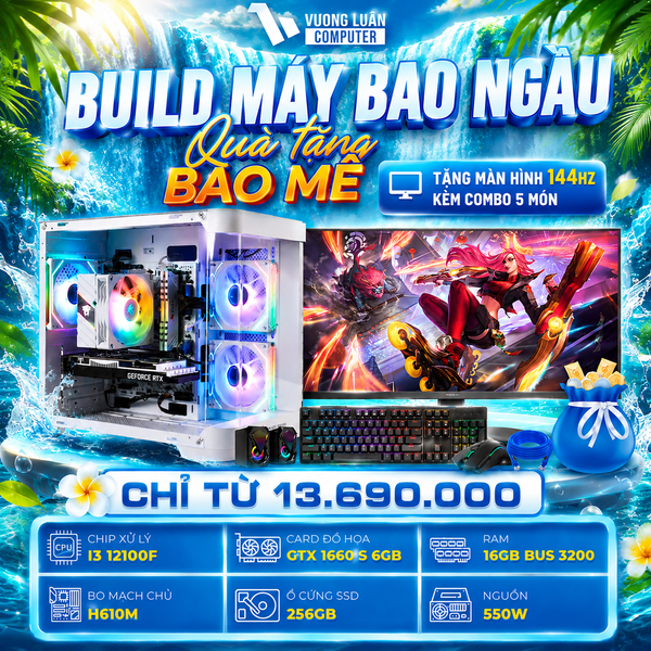PC VLC 80 (I3 12100F | 16GB | GTX 1660S 6GB | 256GB | H610 )