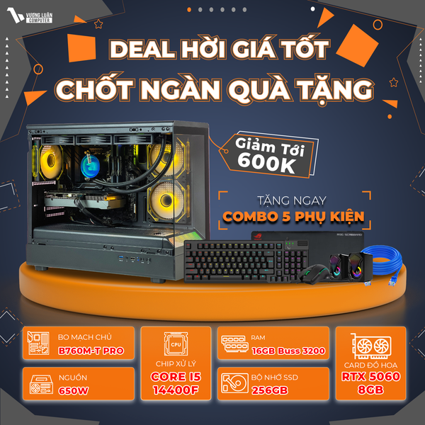 VLC_GM033 (I5 14400F | 16GB | RTX 5060 8GB | 256GB | B760M)