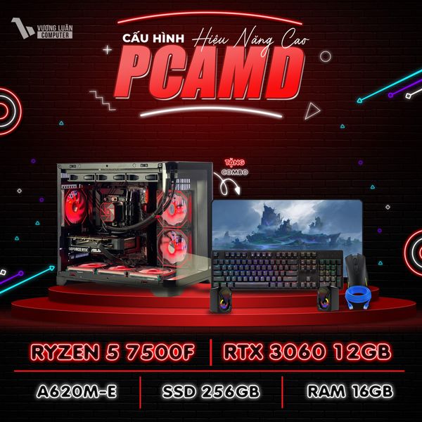 PC VLC GM_AMD008 ( Ryzen 5 7500F  | 16GB | RTX 3060 12GB | 256GB | MAIN A620M-E)