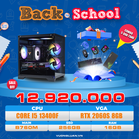PC VLC KM07 (I5 13400F | RAM 16GB | RTX 2060 SUPER 8GB | SSD 256GB | MAIN B760M)