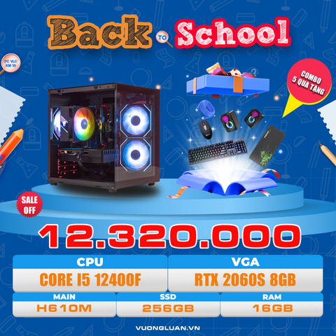 PC VLC KM10 (I5 12400F | RAM 16GB | RTX 2060 SUPER 8GB | SSD 256GB | MAIN H610M)