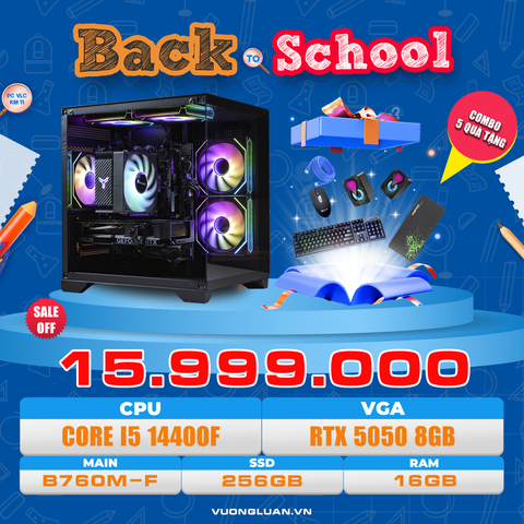 PC VLC KM11 (I5 14400F | RAM 16GB | RTX 5050 8GB | SSD 256GB | MAIN B760M-F)