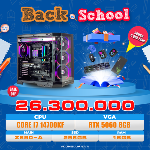 PC VLC KM15 (I7 14700KF | RAM 16GB | RTX 5060 8GB | SSD 256GB | MAIN Z690-A WIFI DDR5)