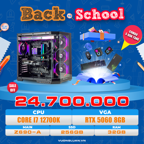 PC VLC KM16 (I7 12700K | RAM 32GB | RTX 5060 8GB | SSD 256GB | MAIN Z690-A WIFI DDR5)