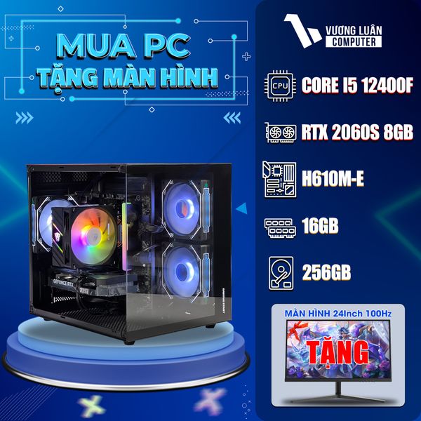 PC VLC_TM016 (I5 12400F | 16GB | RTX 2060S 8G | 256GB | H610M-E)