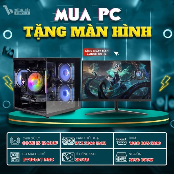 PC VLC_TM019 (I5 12400F | 16GB | RTX 3060 12GB | 256GB | B760M-T)