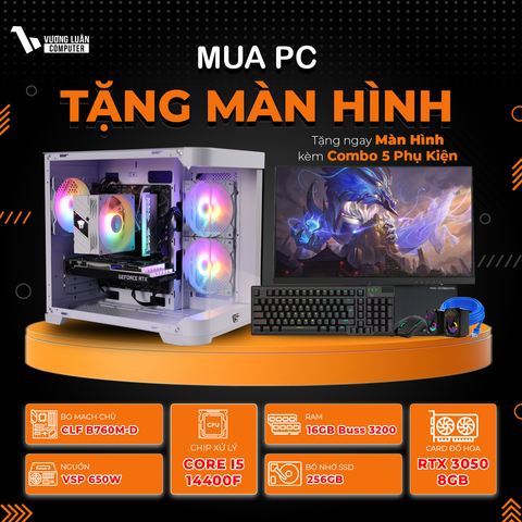PC VLC_TM038 (I5 14400F | 16GB | RTX 3050  8GB | 256GB | B760M-D)